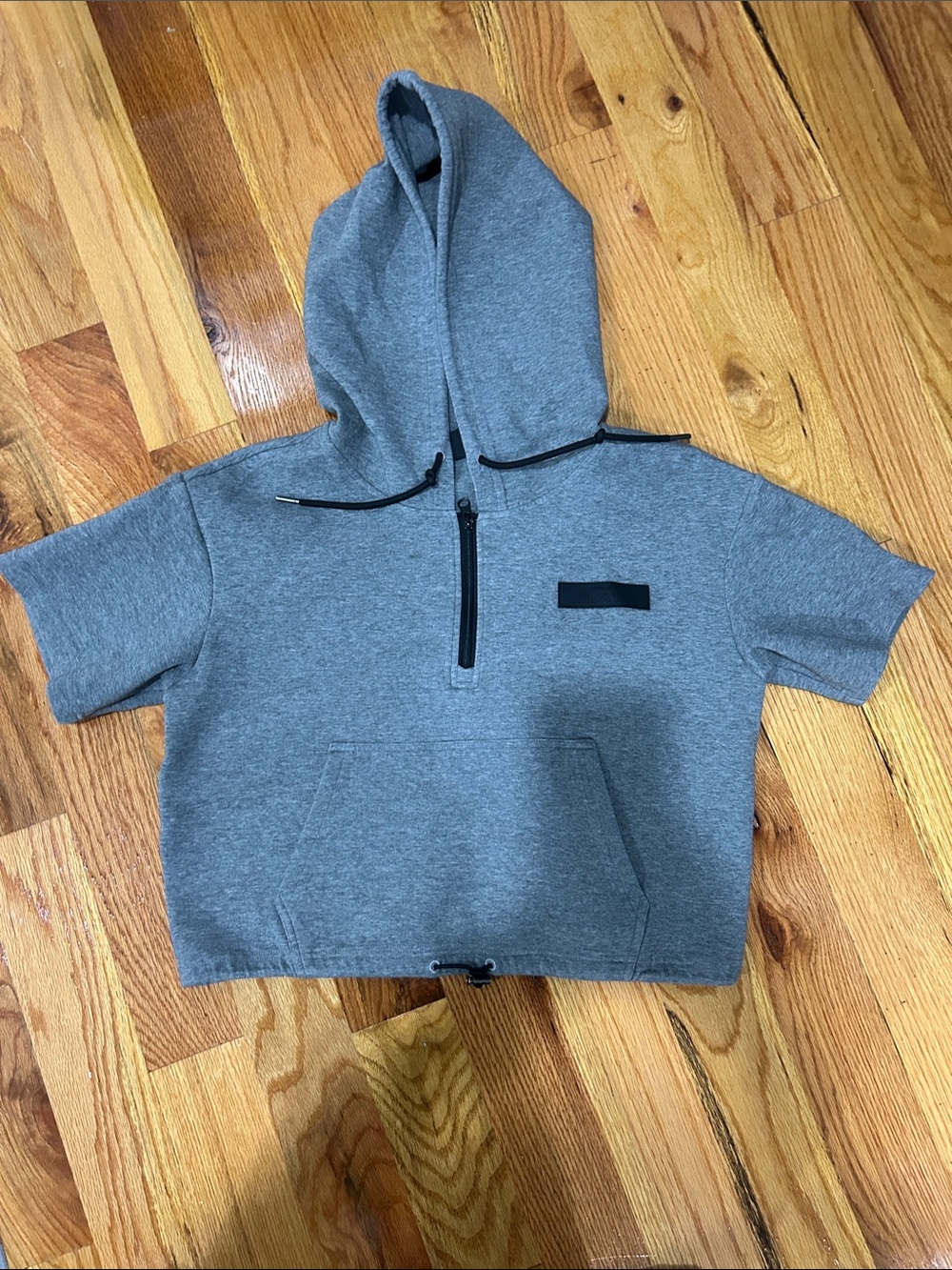 Actively Black Women's Short-Sleeve Half-Zip Hoodie - Gray